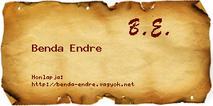 Benda Endre névjegykártya
