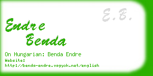 endre benda business card